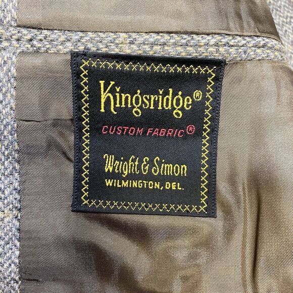 Kingsridge Madden Tweed Herringbone Blazer Men's 45R Tan Wool Preppy USA NWT - Picture 10 of 16